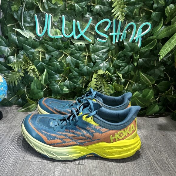Hoka One Mens Speedgoat 5 Blue Coral Evening Trail Shoes 1123157-BCEP Sz 12.5 D main image 10